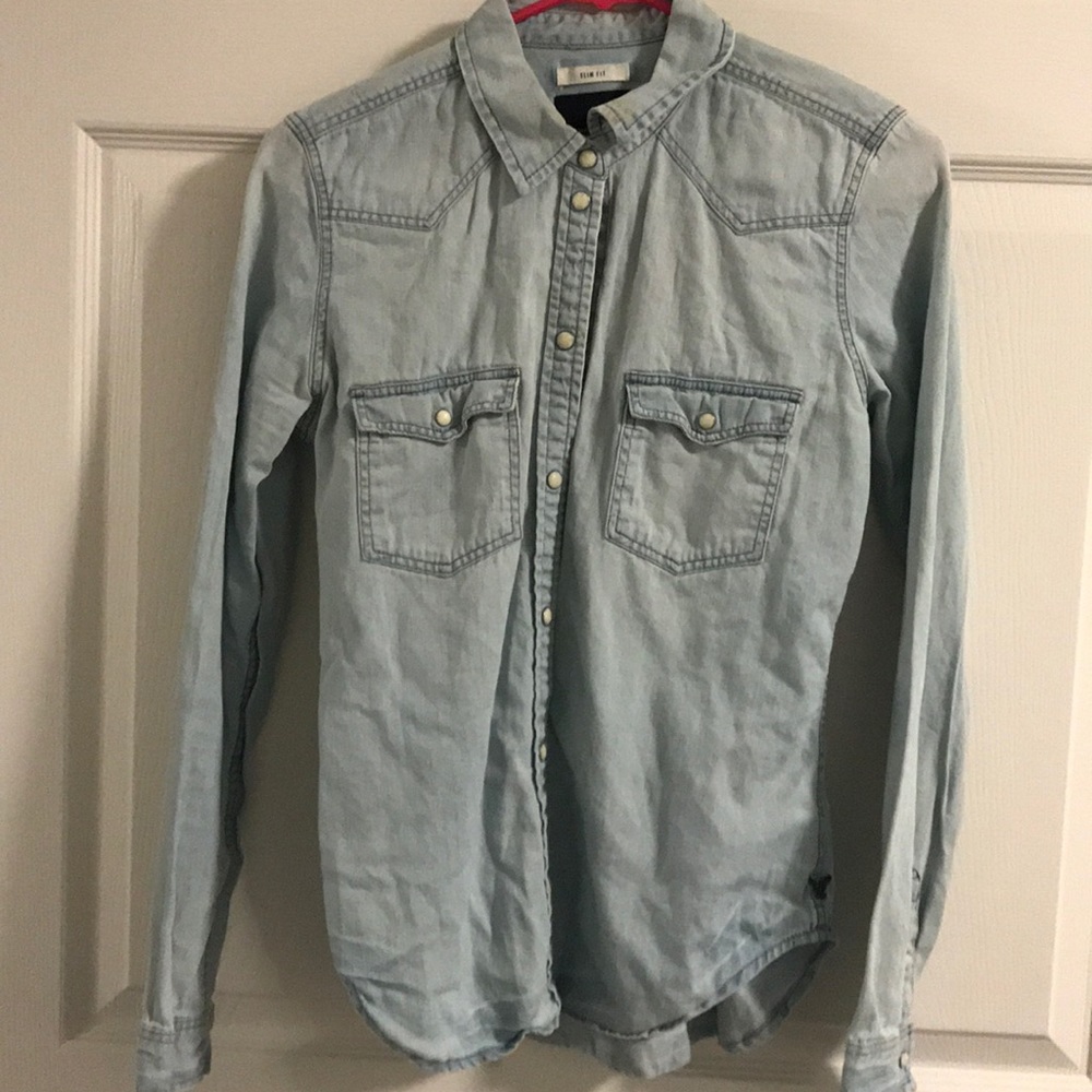 Light blue button up shirt